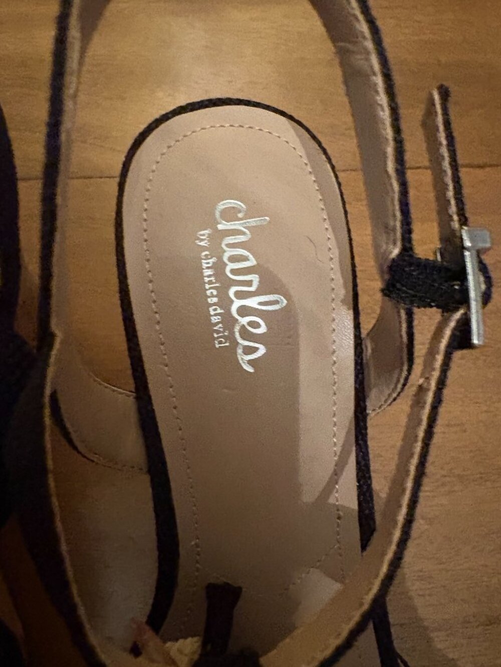 NWT (Other) Charles by Charles David Black Cork Wedge Shell Tassel Sandal. Sz 10 - Picture 12 of 13